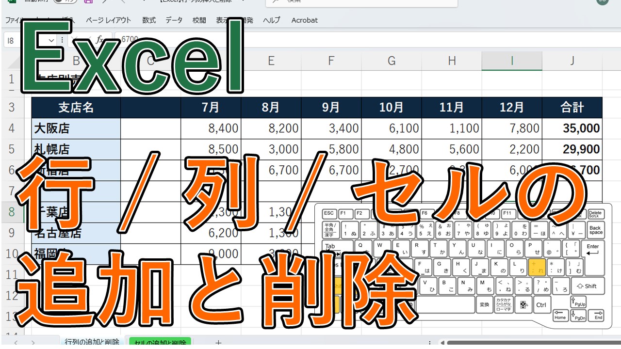 【エクセル】行と列の追加(増やす)と削除をする方法は?一気に詰める・消す(ショートカットキーあり)【Excel】 | PC業務効率化メディア